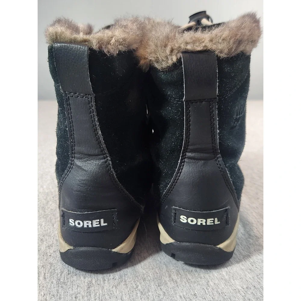 Sorel Joan of Arctic Youth 3 Black Waterproof Faux Fur Winter Boots NY2329